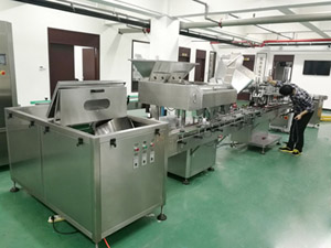 瓶装片剂胶囊罐装生产线-钙片理瓶灌装封口贴标生产线