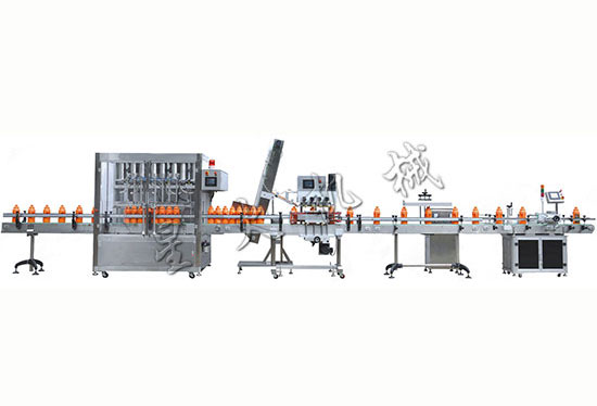 防爆型化工液体灌装流水线-化学试剂灌装旋盖生产线